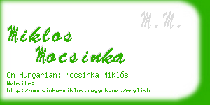 miklos mocsinka business card
