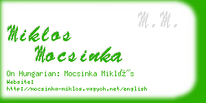 miklos mocsinka business card